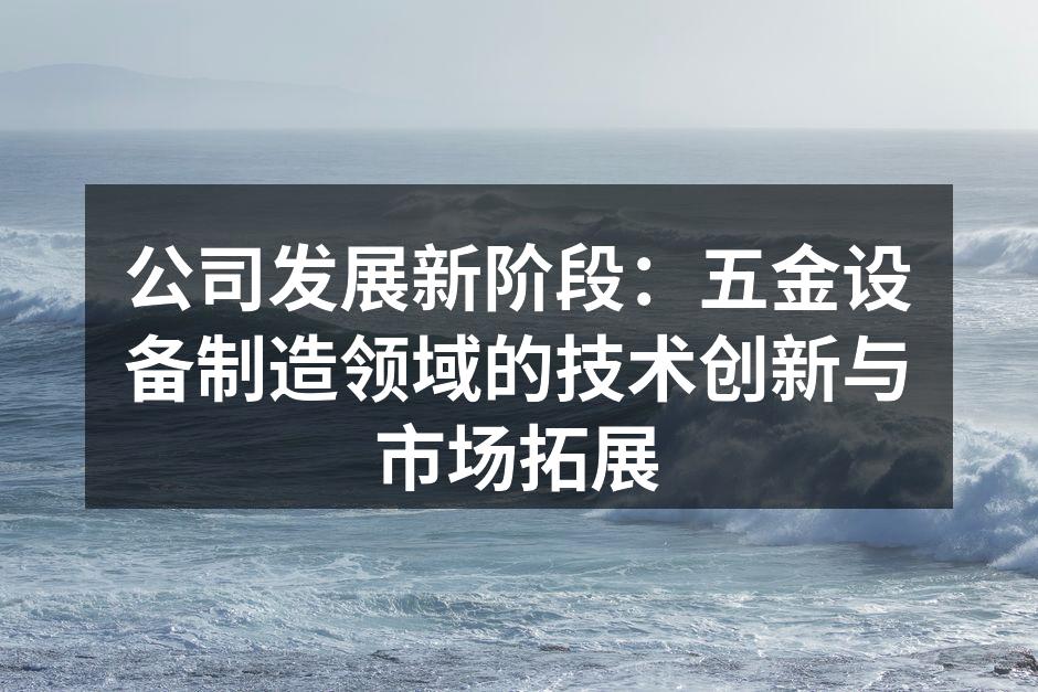 公司新型全自动五金加工设备